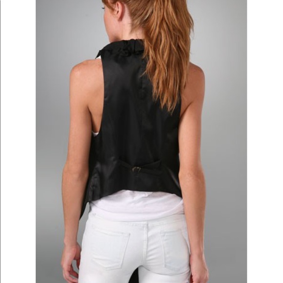 Elizabeth and James Black Dandy Vest w/silk Ruffle - Picture 2 of 8